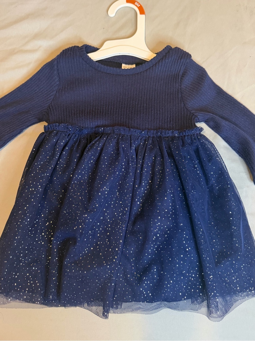 Carters just one you Navy Sparkle Tulle Knit Dress for Girls 9m BNWT